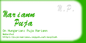 mariann puja business card